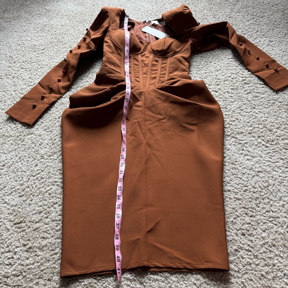 Donnee par Dieu Dusk Till Dawn' Bustier Dress Sz S in Chocolate - Picture 12 of 14